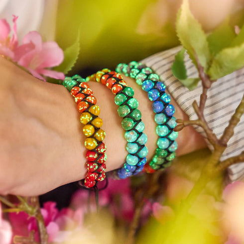 Chakra arc-en-ciel | Bracelet en verre solide Firefly